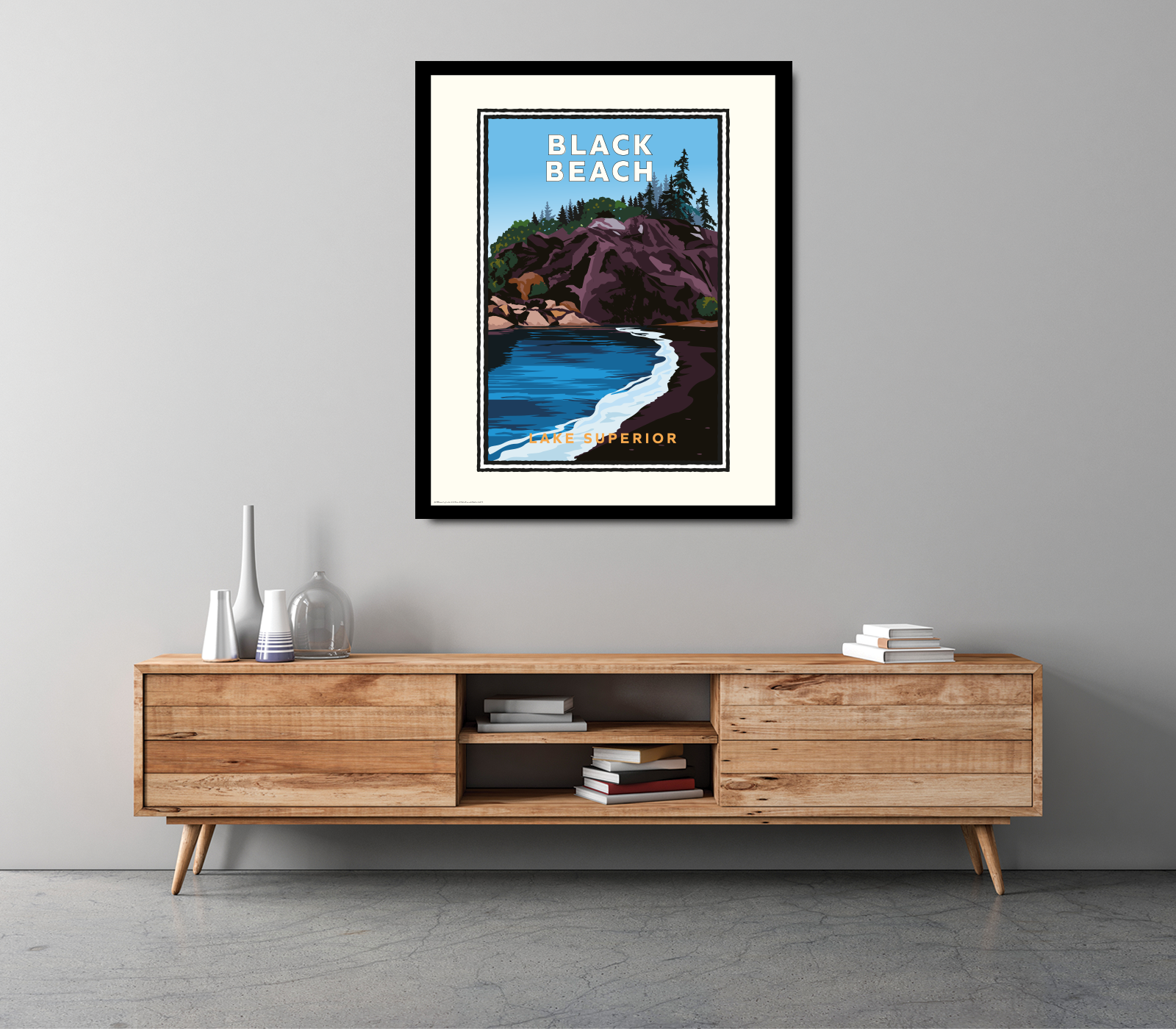 Landmark MN | Black Beach Lake Superior Art Print