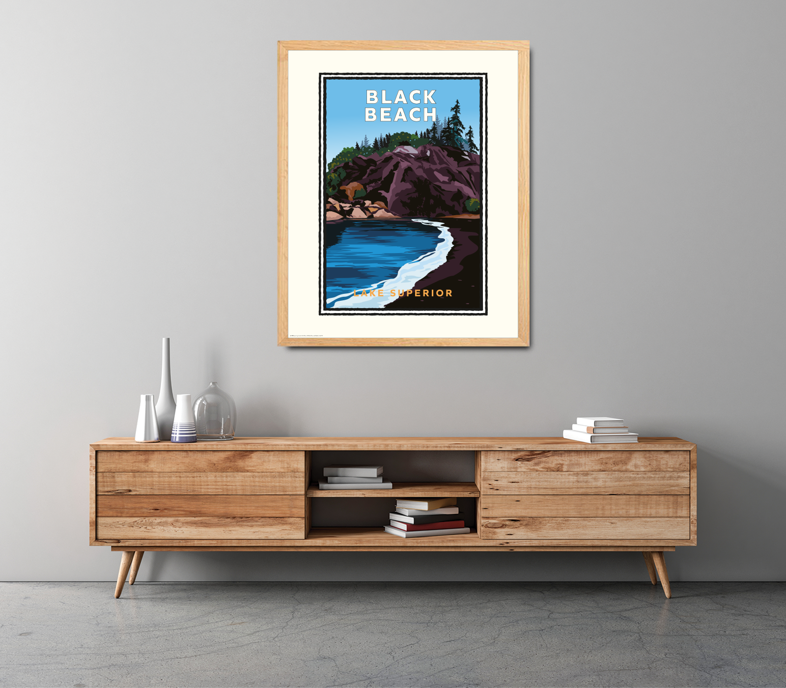 Landmark MN | Black Beach Lake Superior Art Print