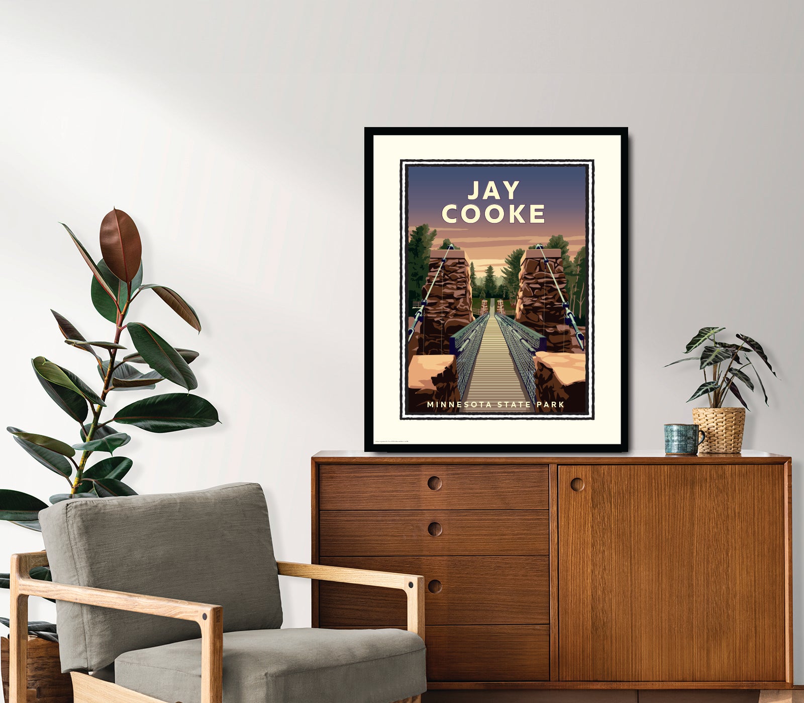 Landmark MN | Jay Cooke State Park Swinging Bridge Art Print