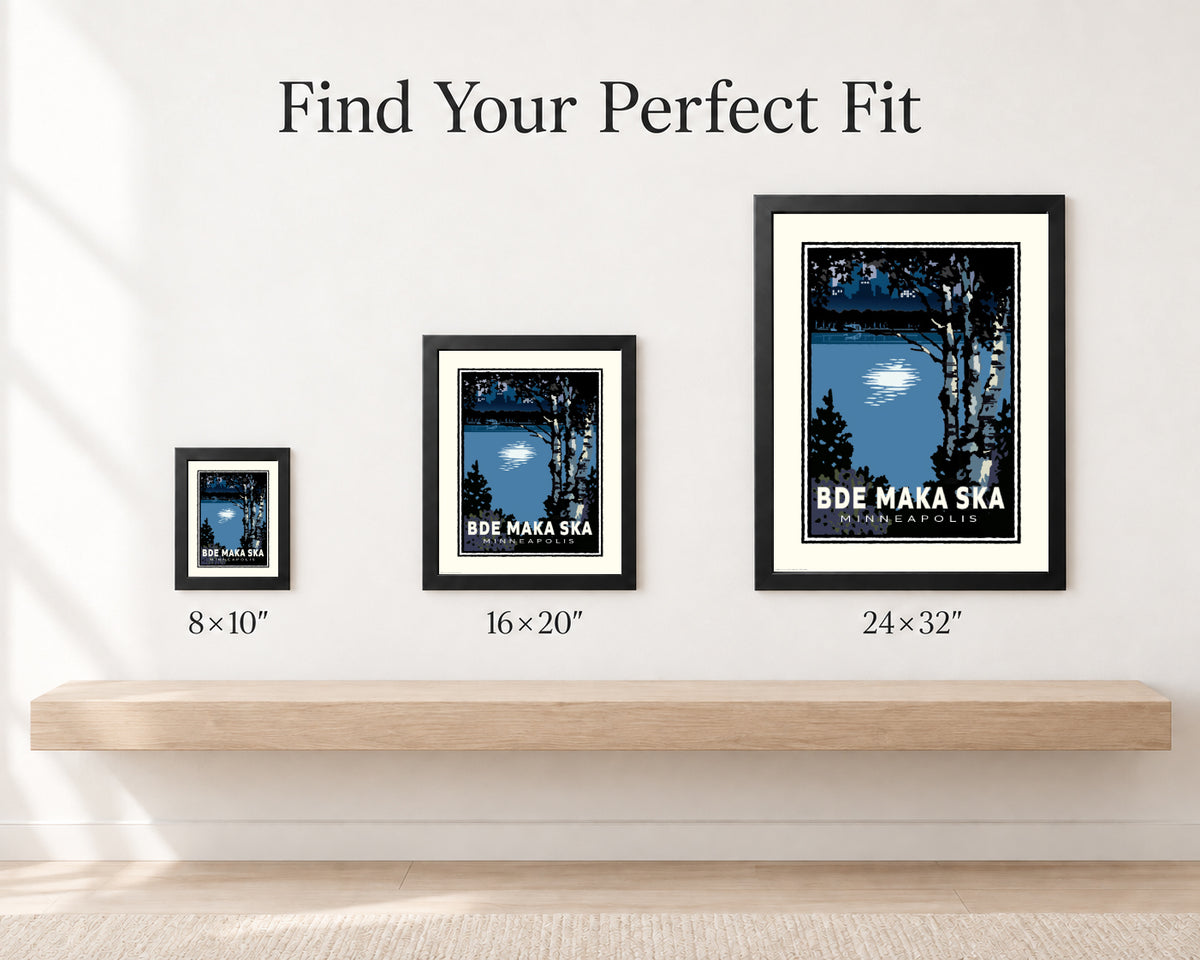 Bde Maka Ska Moonlit Minneapolis — Minnesota Art Print