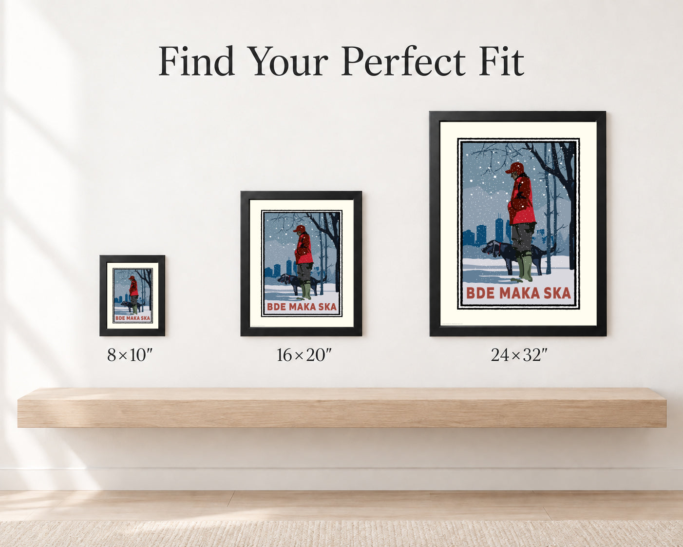 Bde Maka Ska Winter Dog Walk Minneapolis — Minnesota Art Print