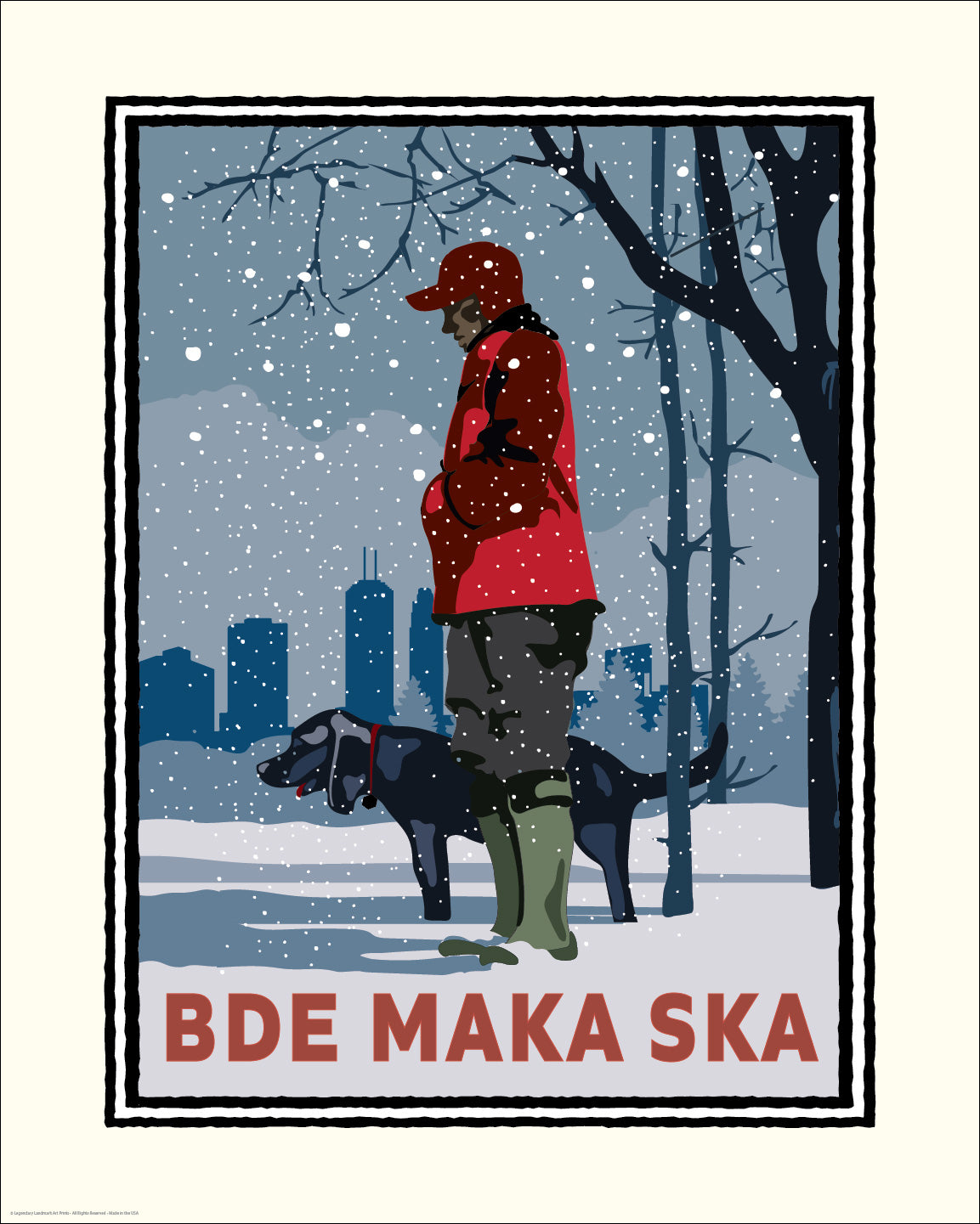 Minneapolis Bde Maka Ska Winter Dog Walk — Minnesota Art Print