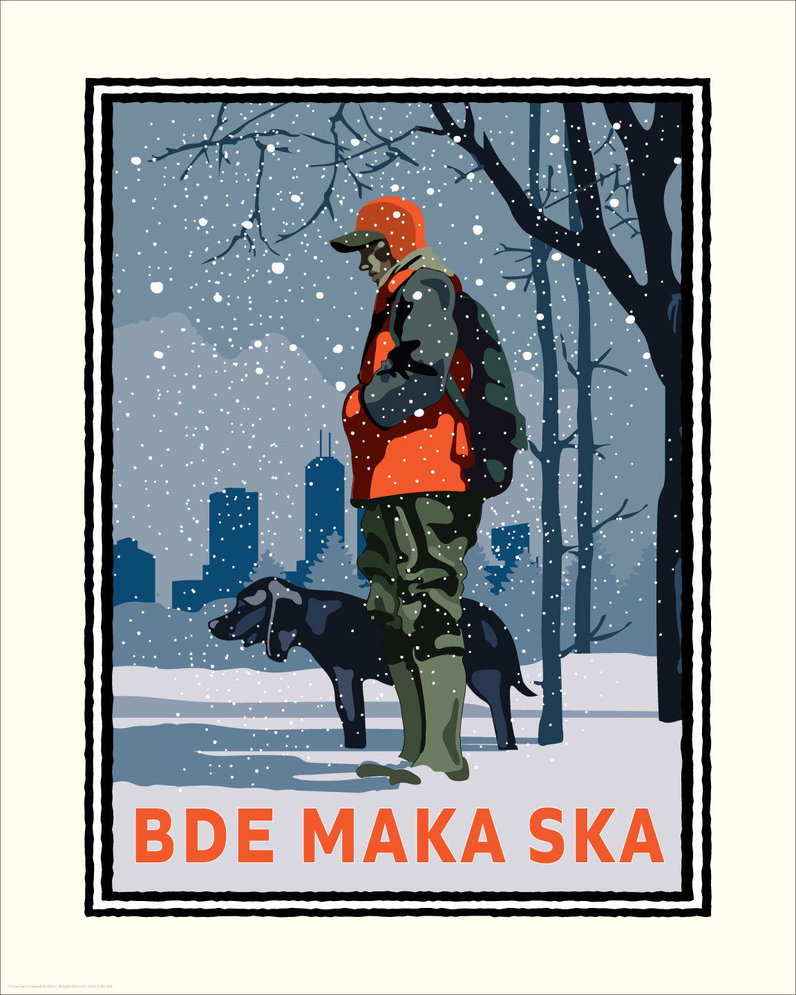 Bde Maka Ska Winter Dog Walk Minneapolis — Minnesota Art Print