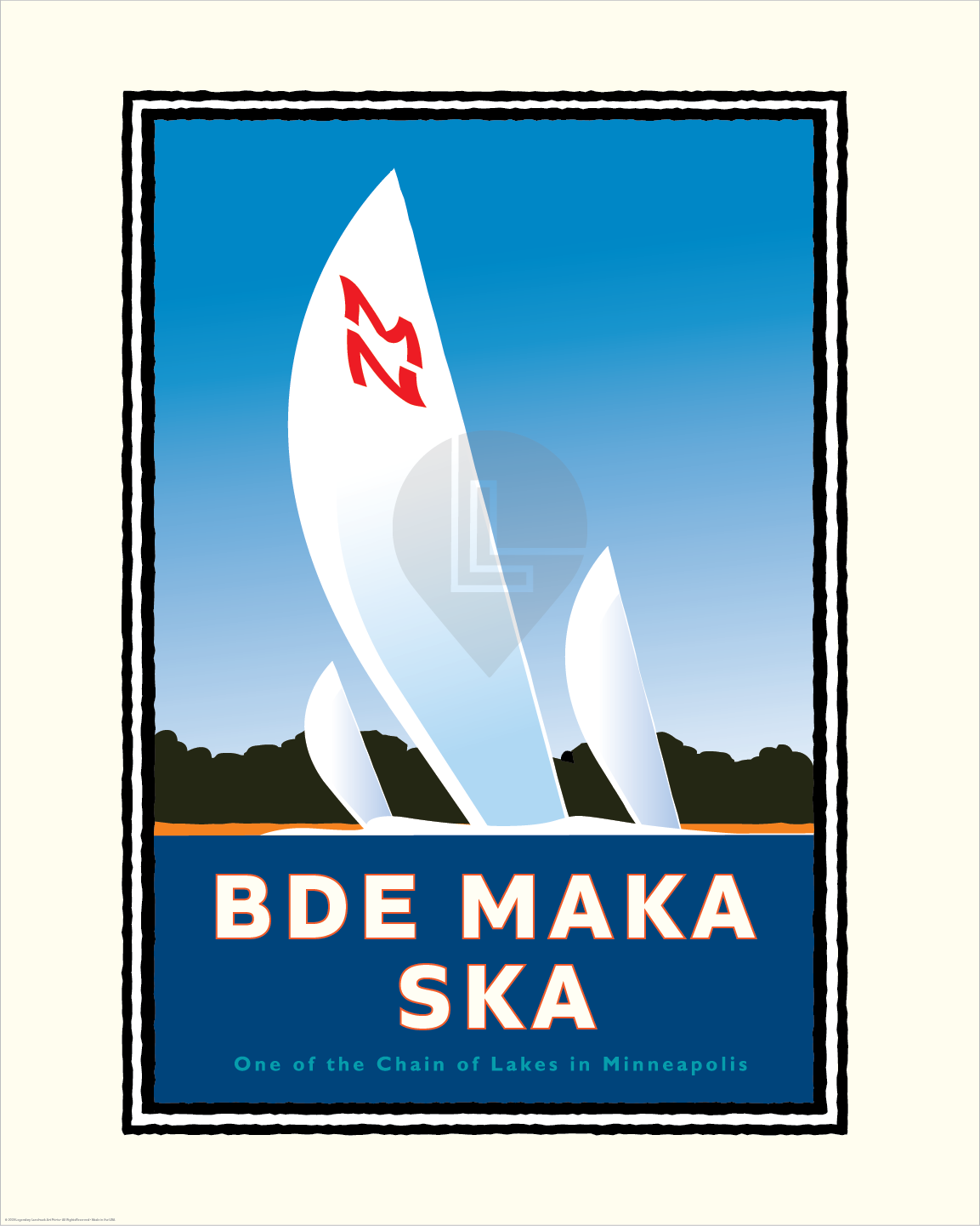 Bde Maka Ska Sail — Folded Card