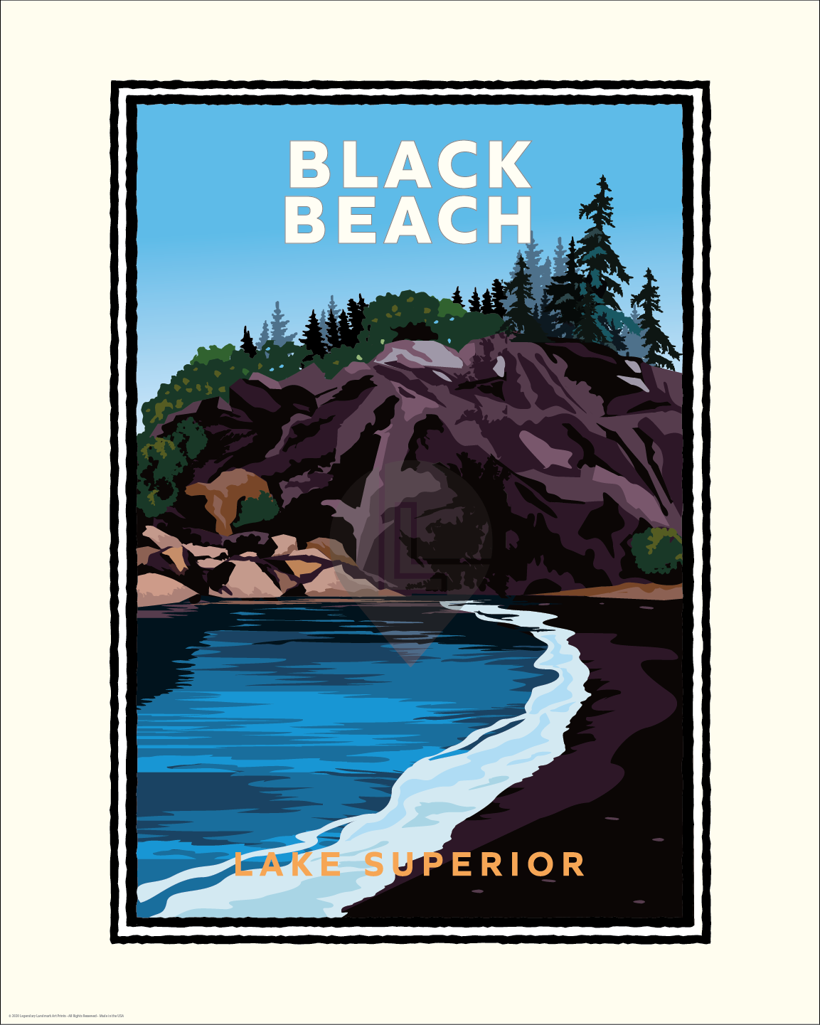 Black Beach Lake Superior — Folded Card