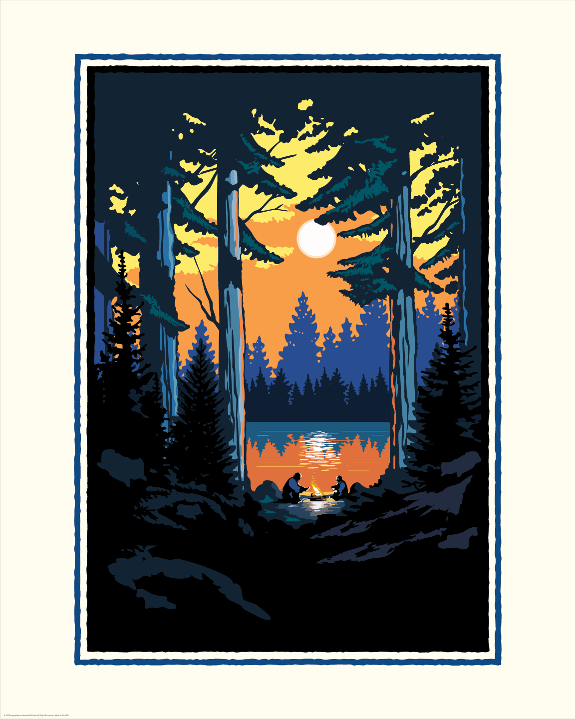Custom Bonfire Campsite Art Print