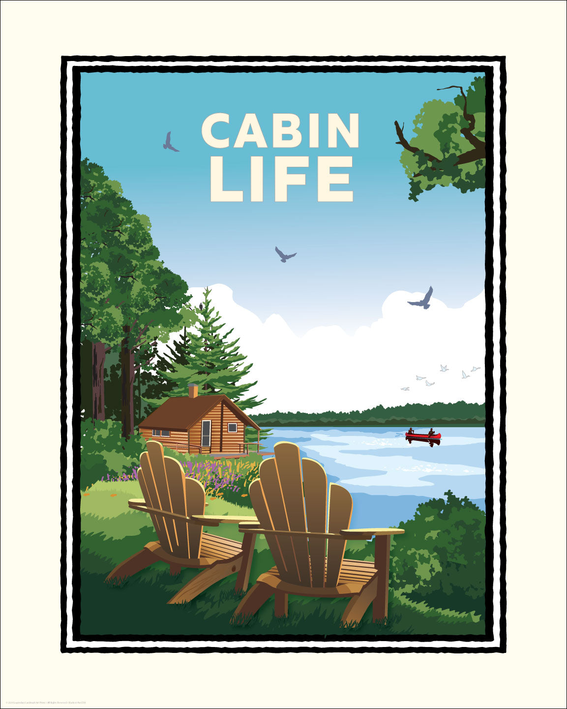 Cabin Life — Lake Country Art Print