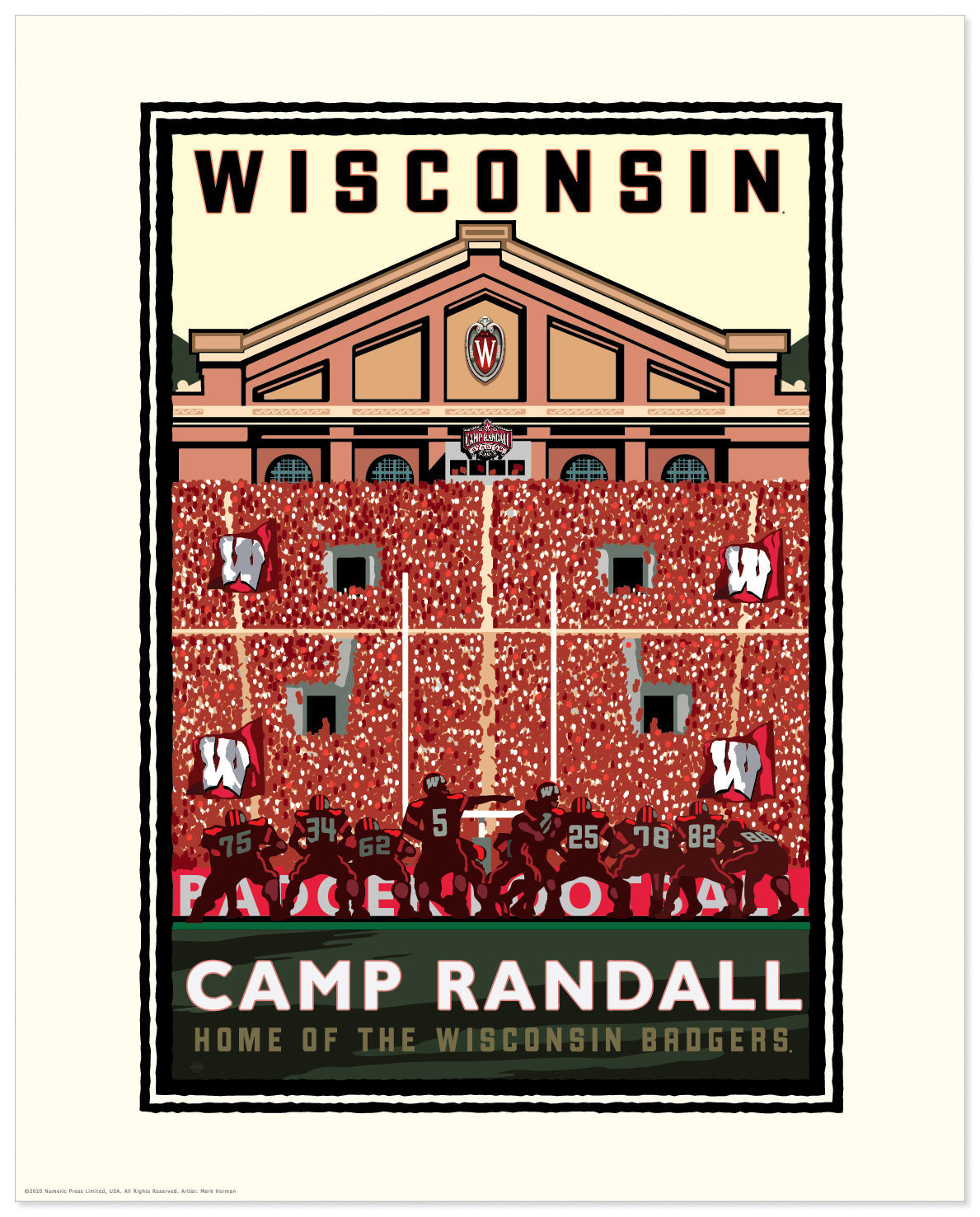 UW–Madison Camp Randall On Field — Wisconsin Art Print