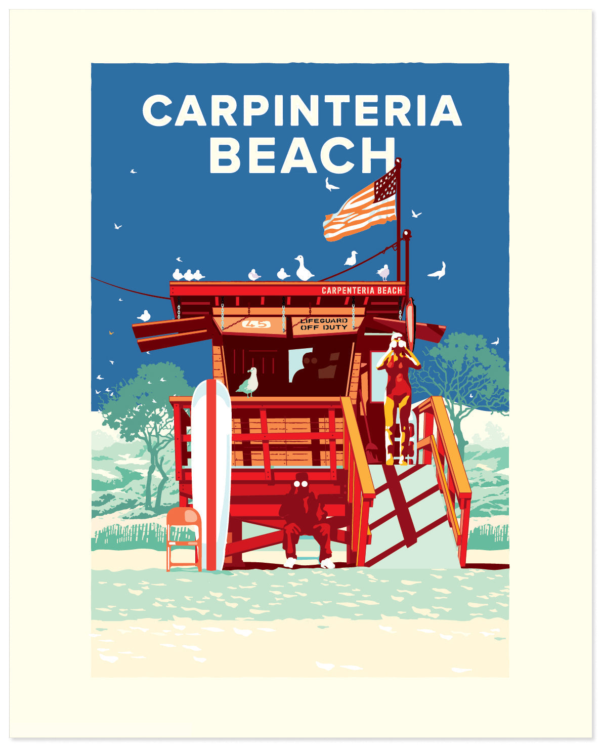 Carpinteria Beach Lifeguard Stand — California Art Print