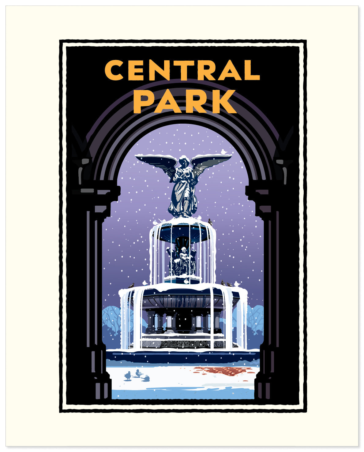 Central Park Bethesda Fountain Winter — New York City Art Print