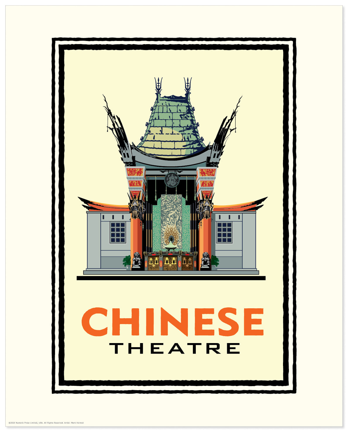 Chinese Theatre Yellow — California Art Print