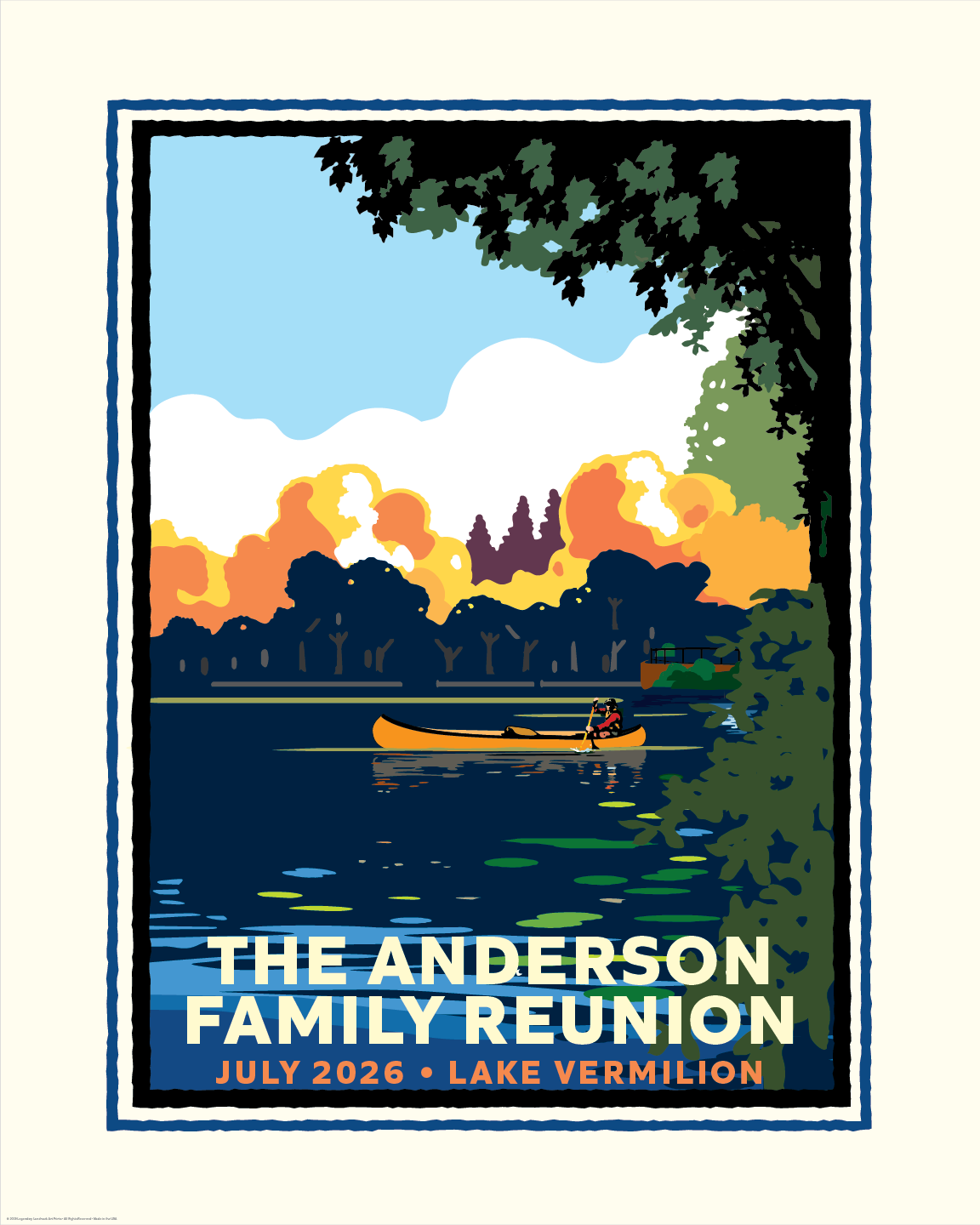 Northwoods Canoe Landing personalized event print