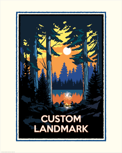 Custom Bonfire Campsite Art Print