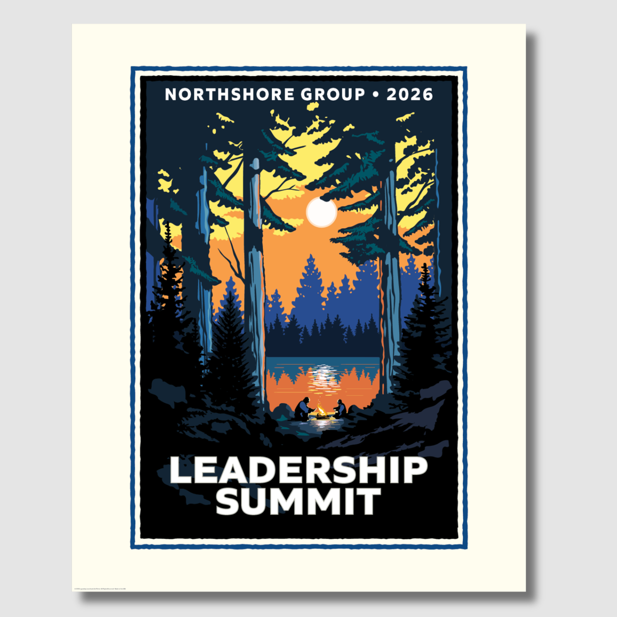Bonfire Campsite Corporate Event Print — Customizable (50+ Bulk Orders)