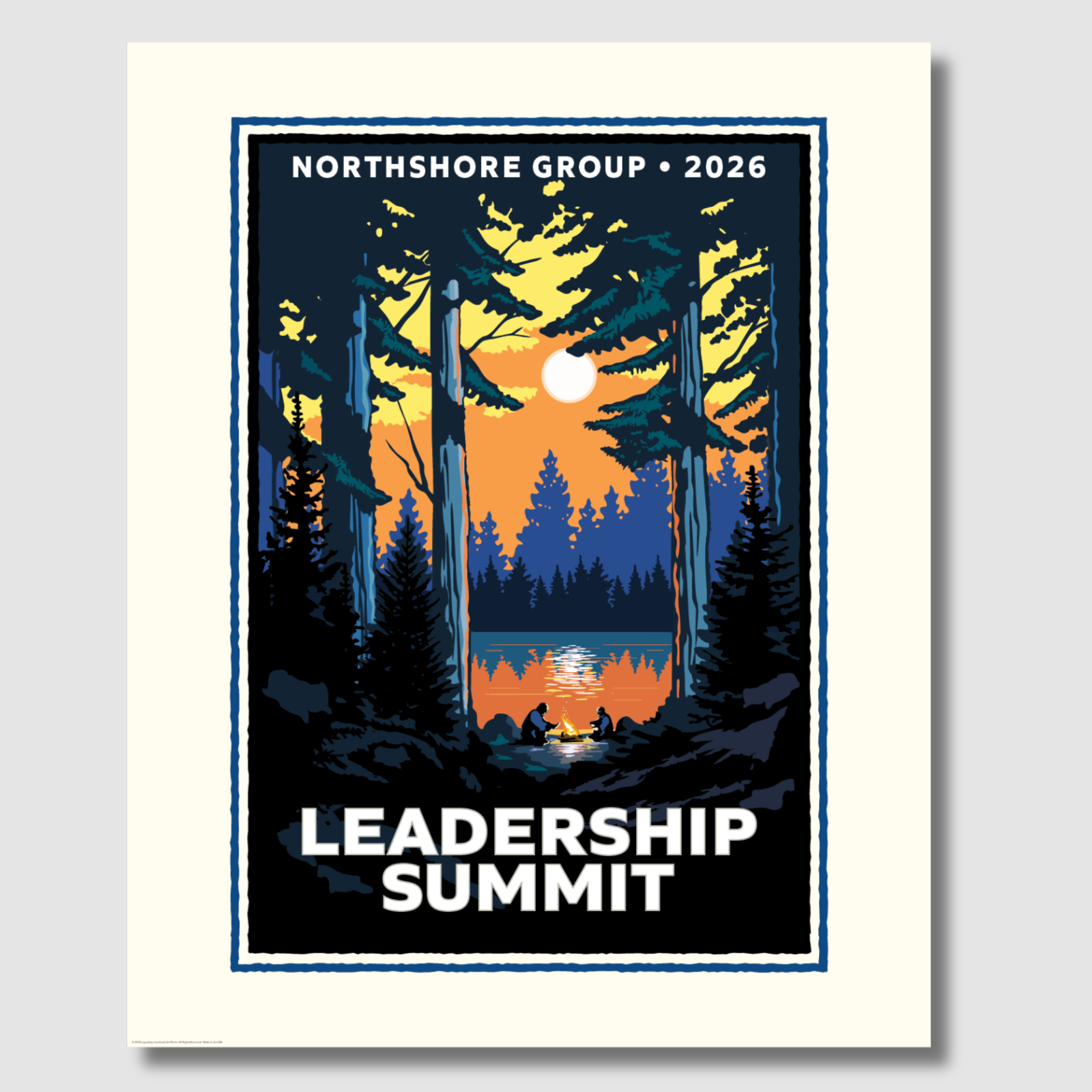 Bonfire Campsite Corporate Event Print — Customizable (50+ Bulk Orders)