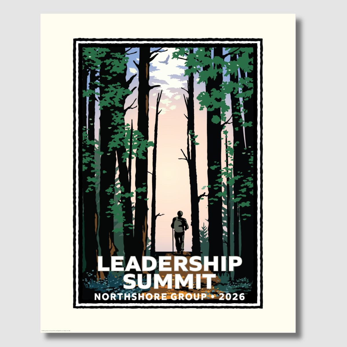 Forest Hiker Corporate Event Print — Customizable (50+ Bulk Orders)