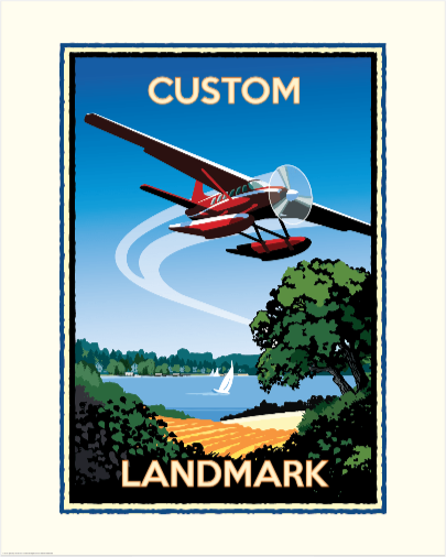 Custom Lakeside Float Plane Art Print