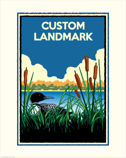Custom Loon on Lake Art Print