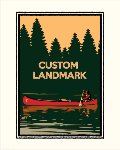 Custom Red Canoe Art Print