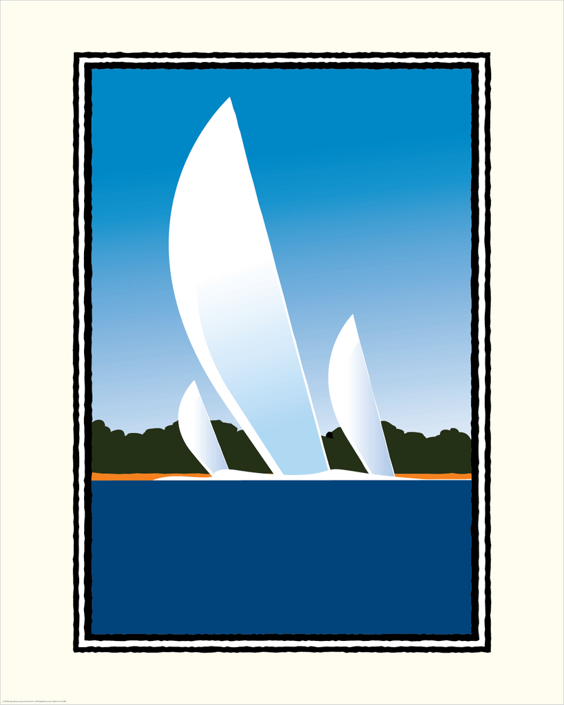 Custom Sailboat on Lake Art Print