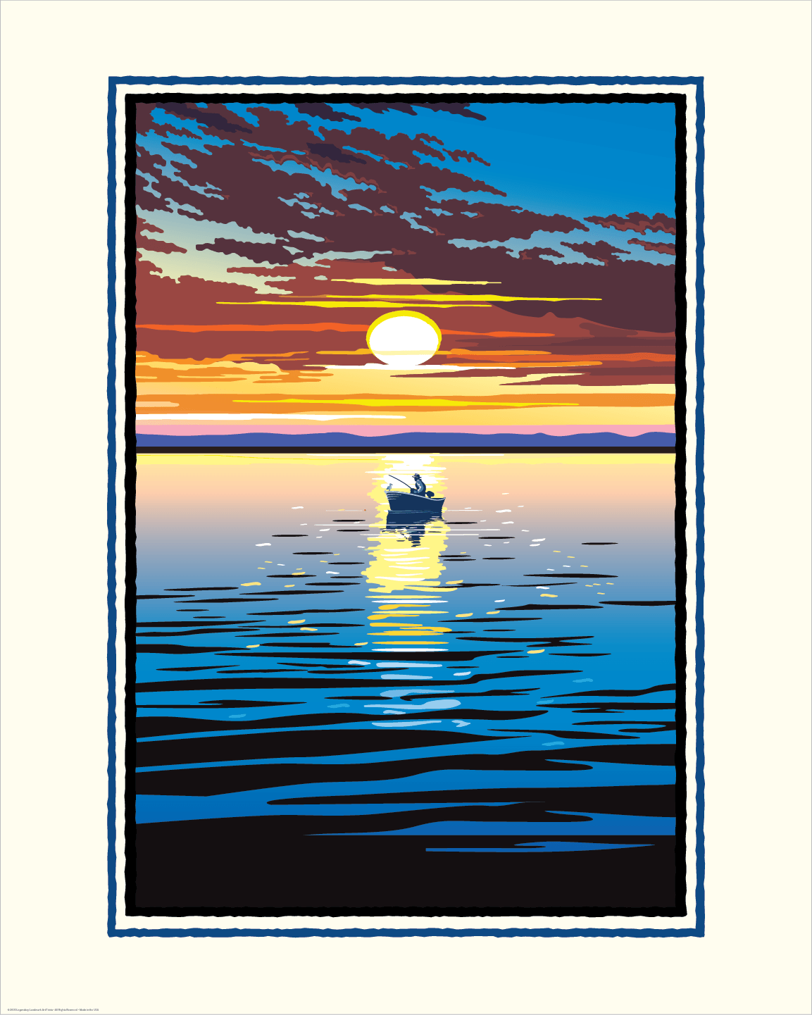 Custom Sunset Fishing Art Print