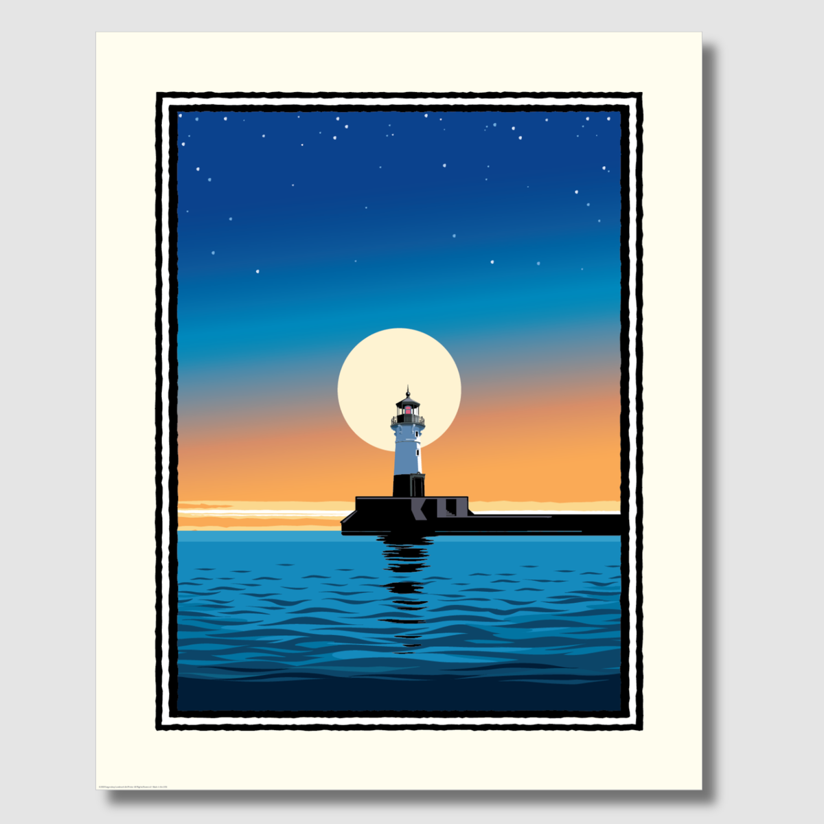 Lakeshore Lighthouse Corporate Event Print — Customizable (50+ Bulk Orders)