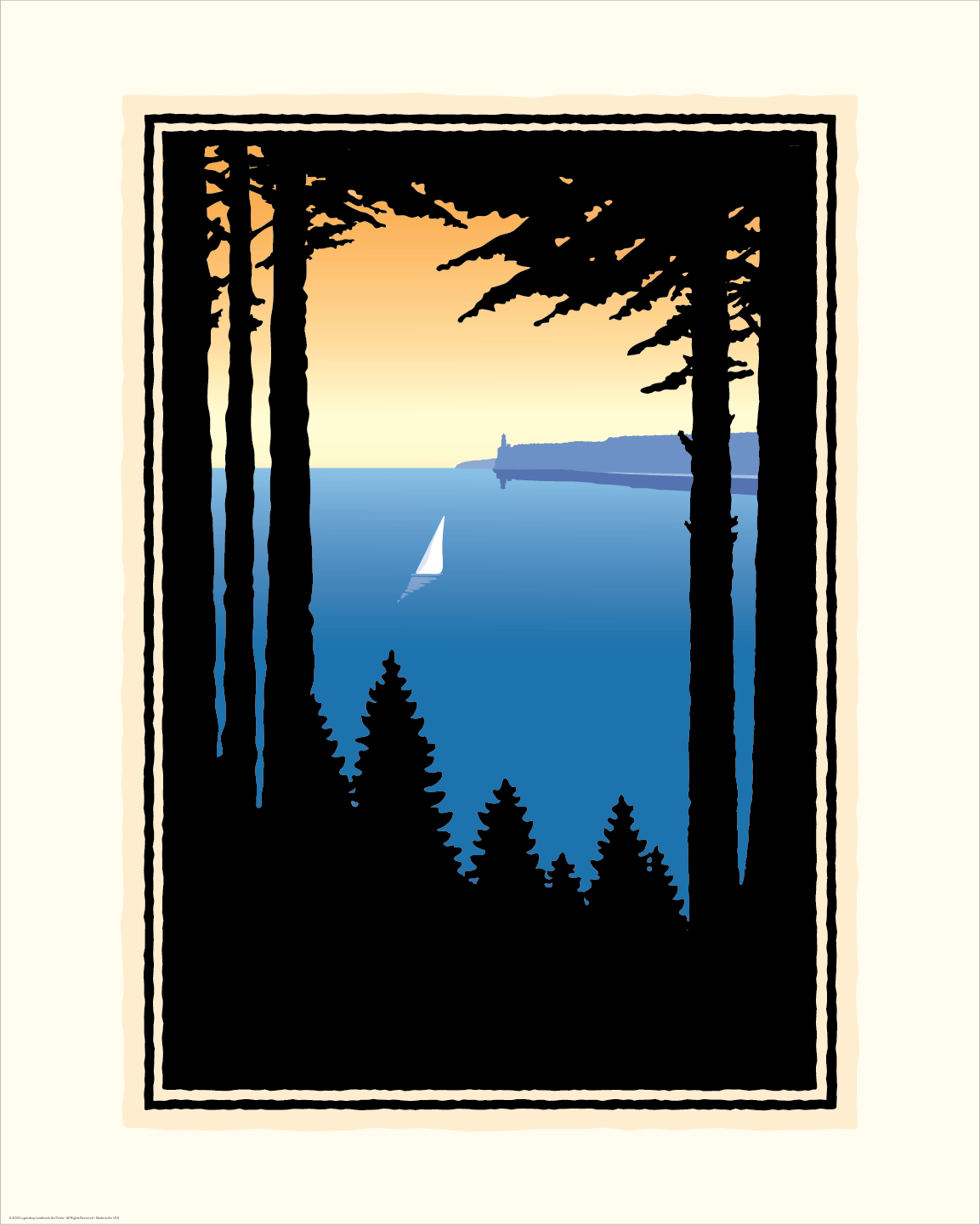 Custom Wooded Lake Sail Art Print