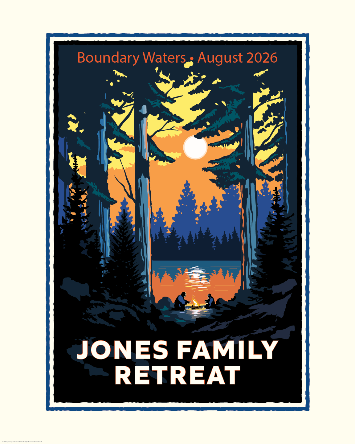 Northwoods Campfire personalized reunion print