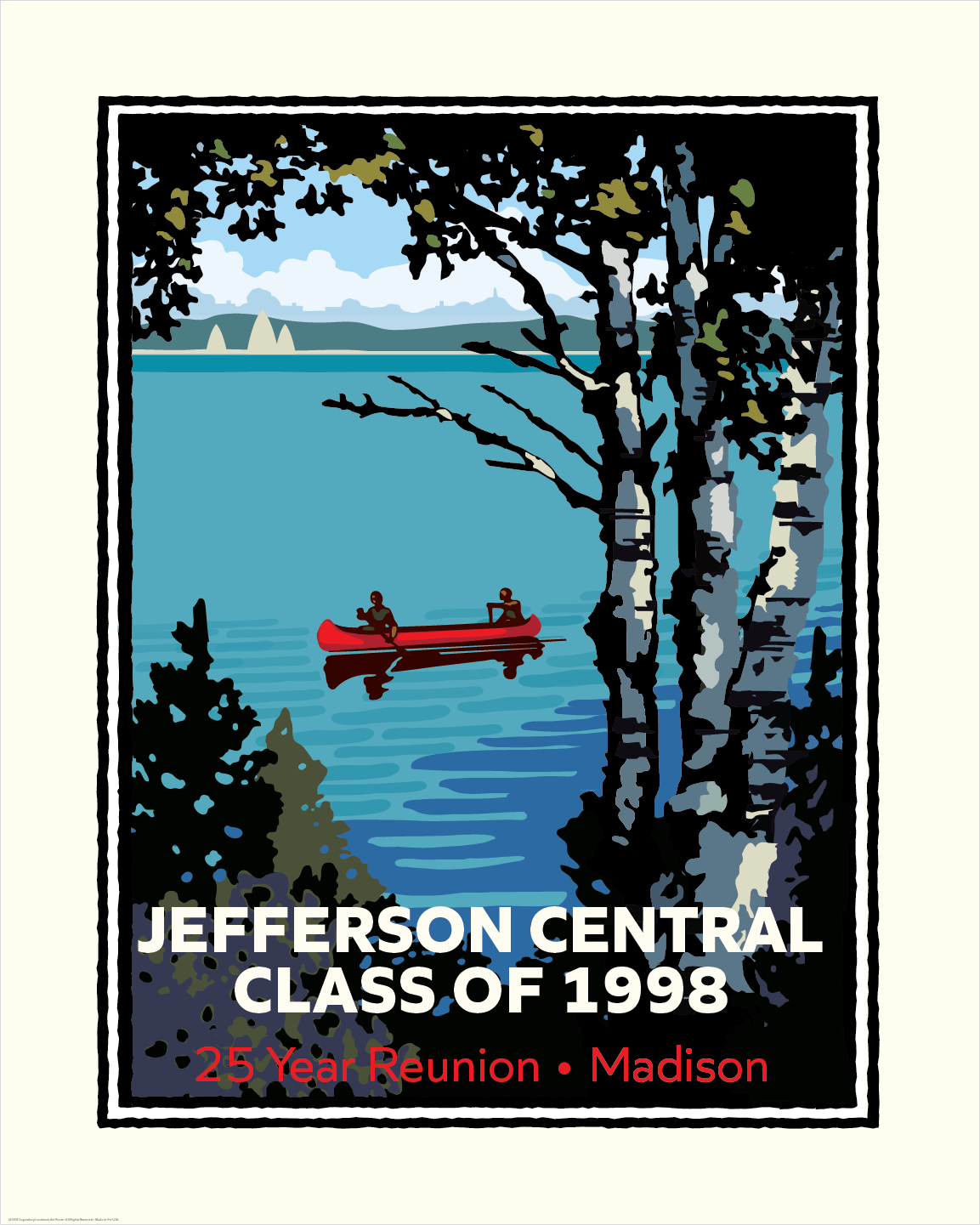 City Lake Canoe personalized event print