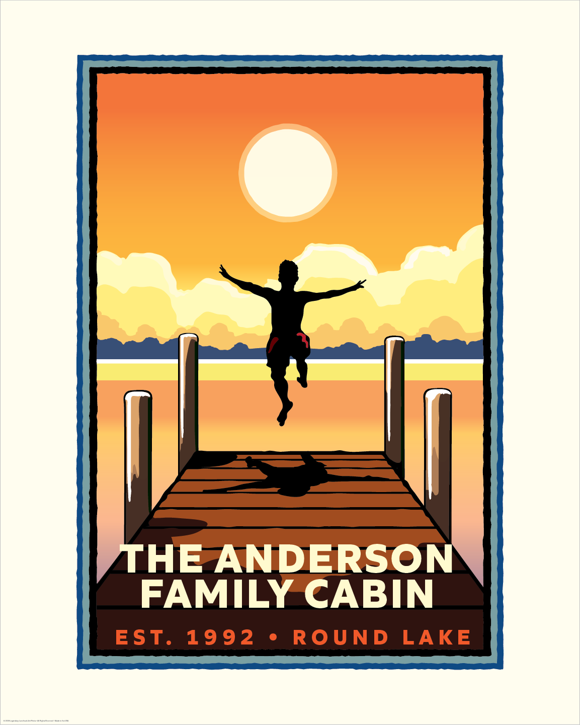 Dock Jump at Sunset reunion keepsake print