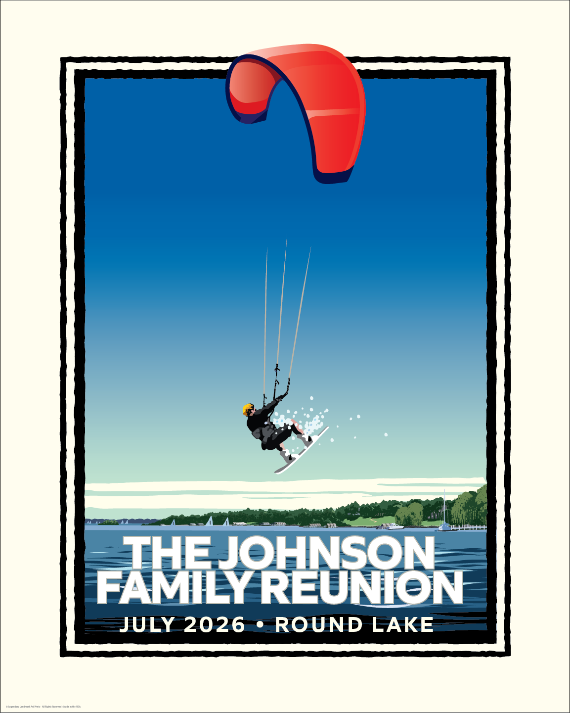 Lake Kitesurfer personalized event print
