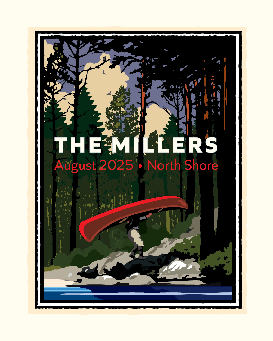 Northwoods Canoe Portage personalized event print