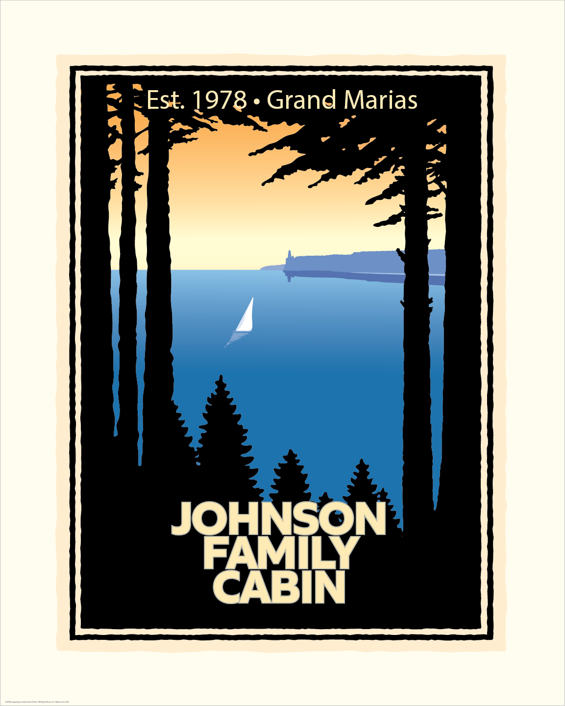 Quiet Wooded Lake personalized event print