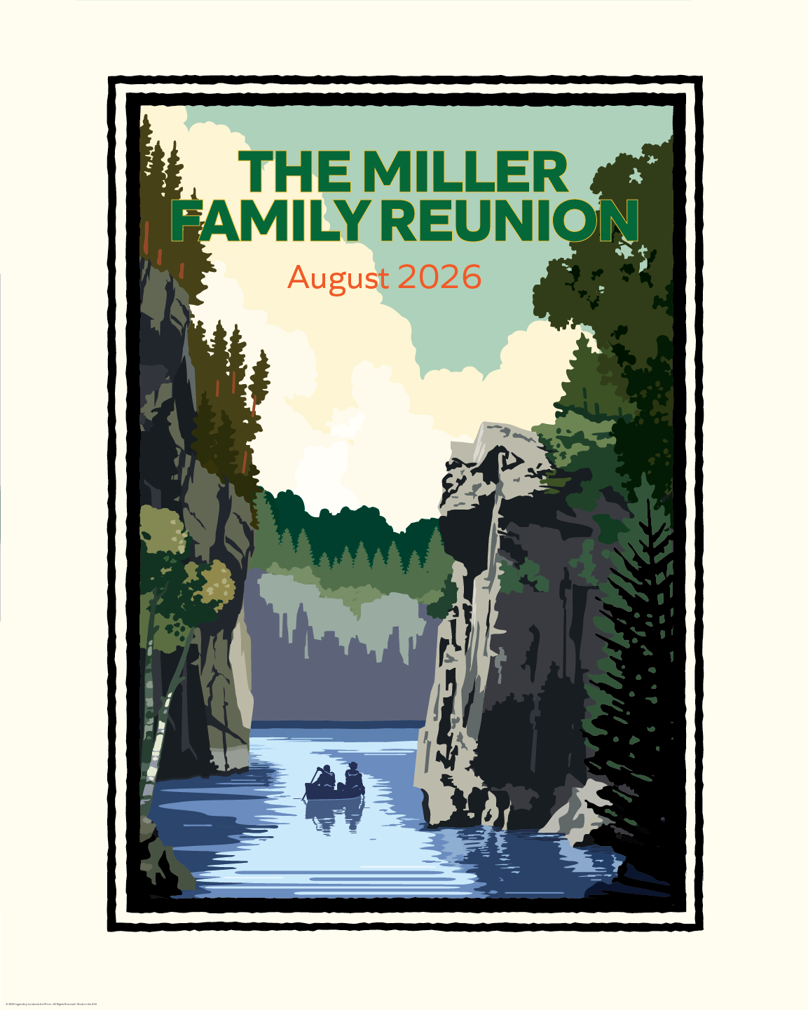 Quiet River Canoe personalized event print