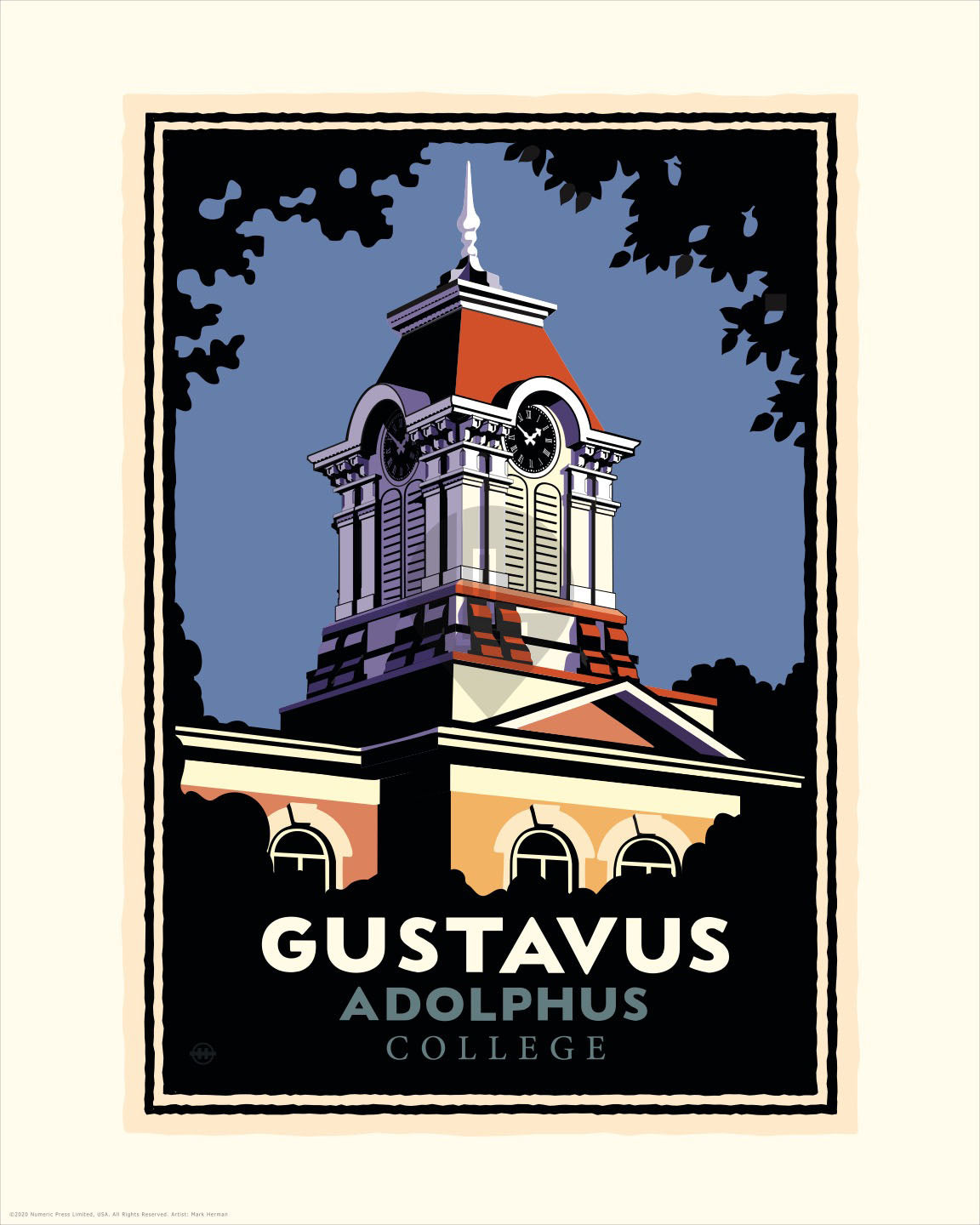 Gustavus Adolphus College Old Main Tower — Folded Card