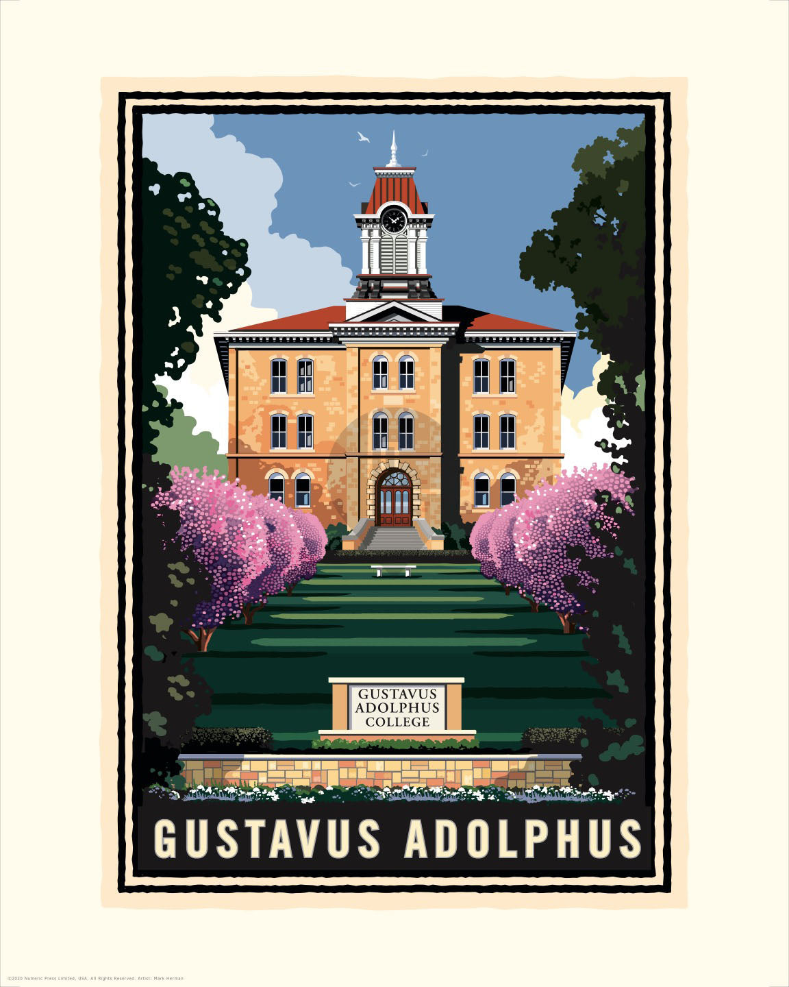 Gustavus Adolphus College Old Main — Folded Card