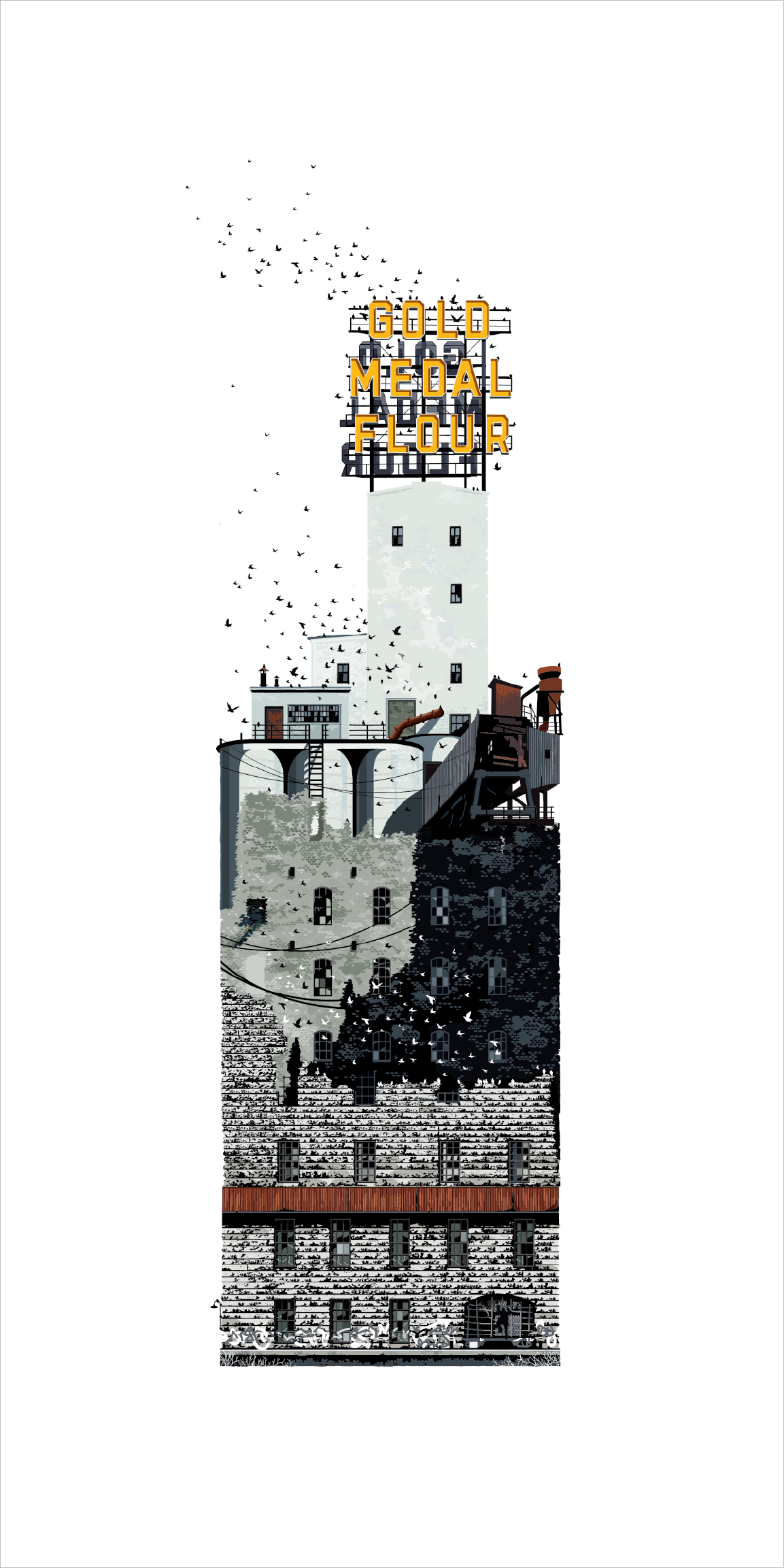 Birdhouse | Gold Medal Flour Building Minneapolis Art Print