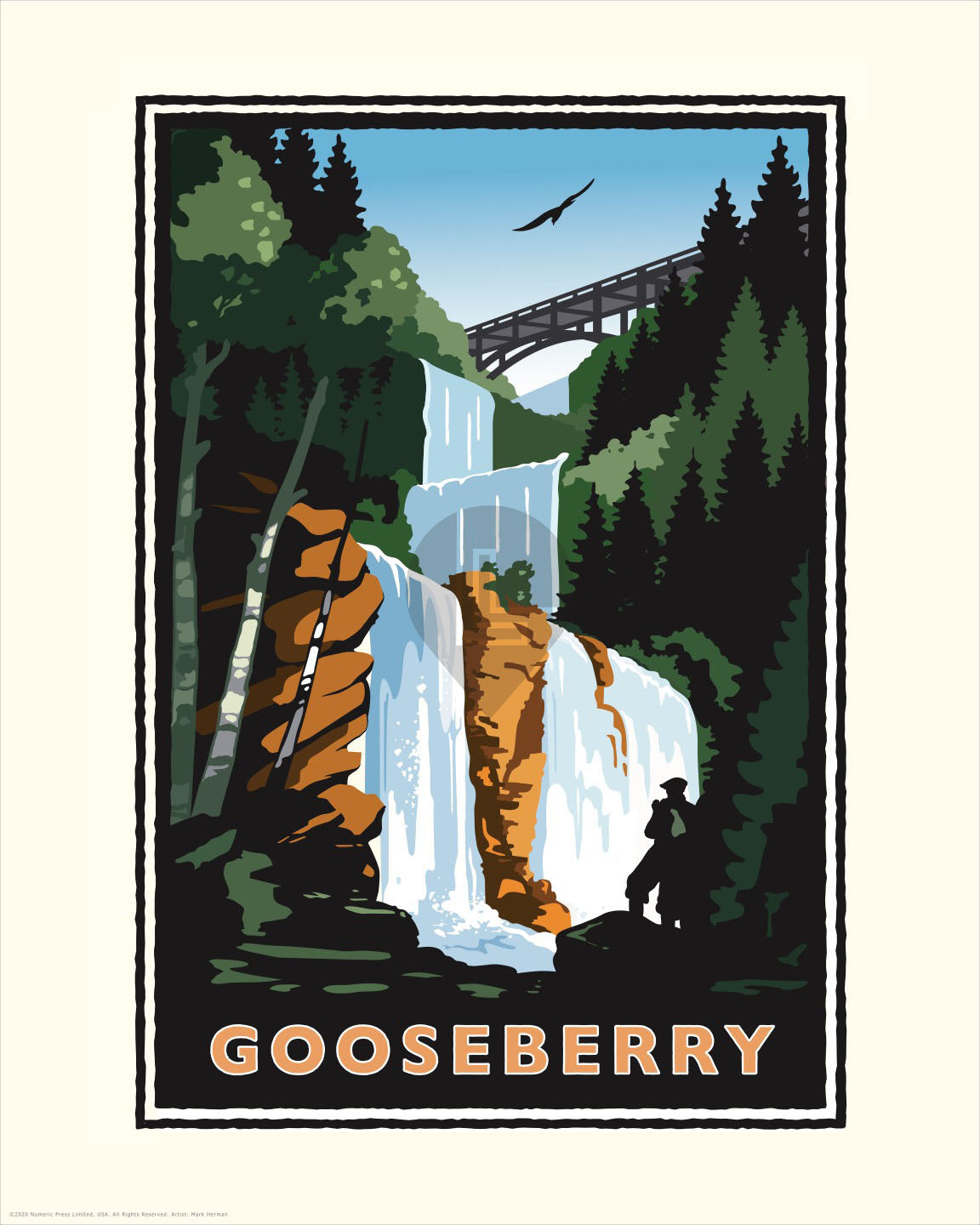 Landmark MN | Gooseberry Falls Lake Superior Art Print