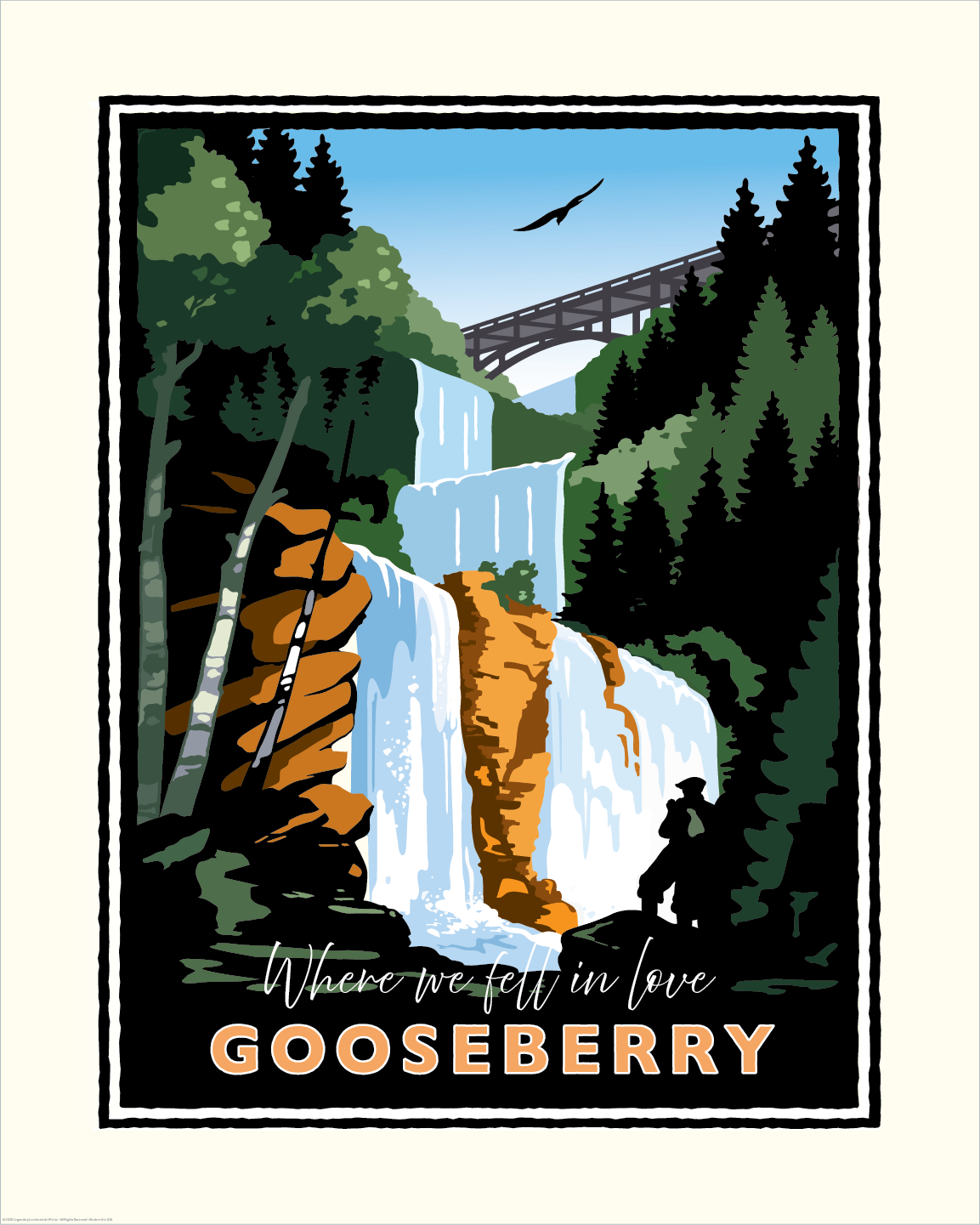 Personalized Valentine’s Gift – Gooseberry Falls Art Print (16x20) | A Place You Love