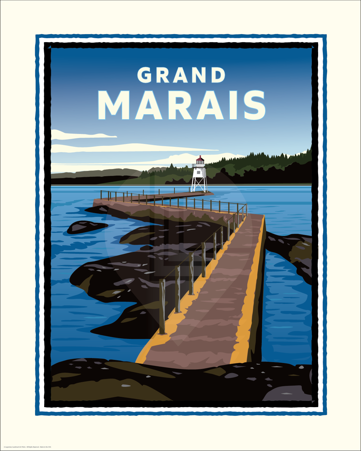 Landmark MN | Grand Marais Lighthouse Art Print