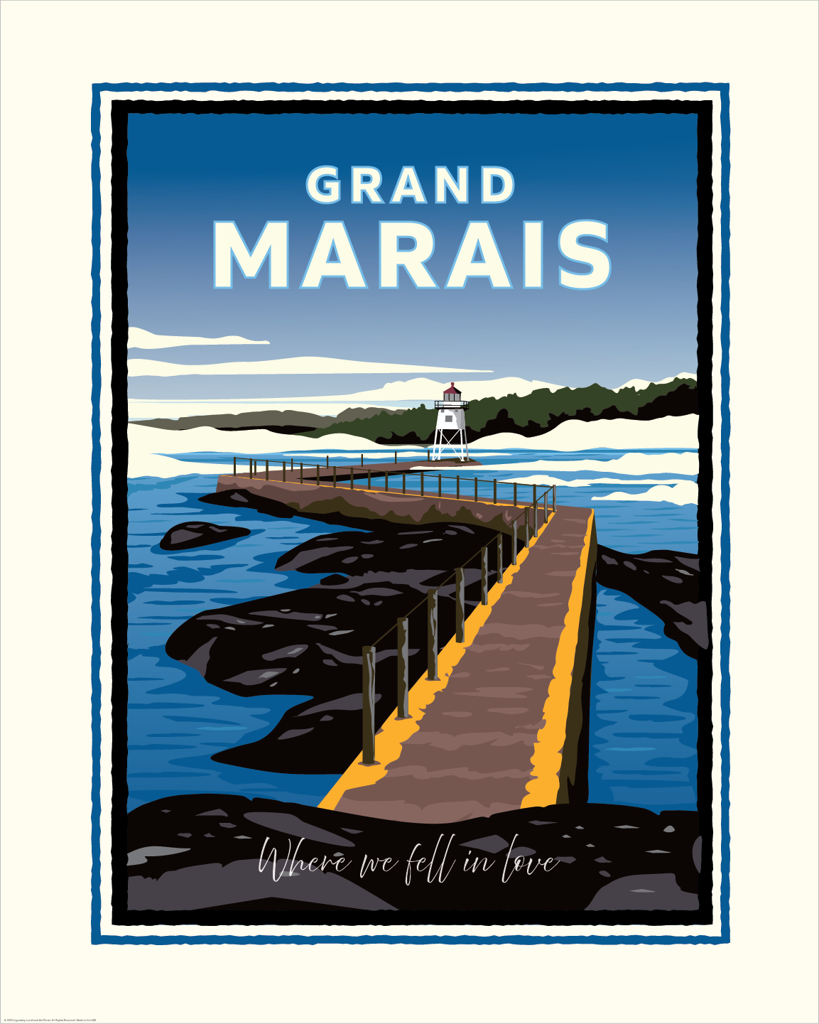 Personalized Valentine’s Gift – Grand Marais North Shore Art Print (16x20) | A Place You Love