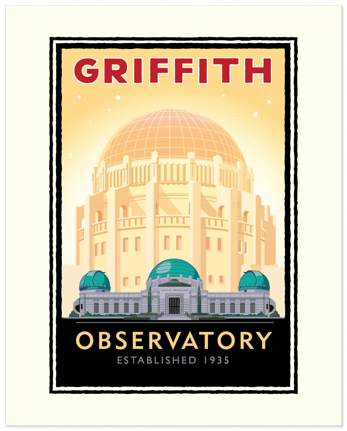 Griffith Park Observatory Gold — California Art Print