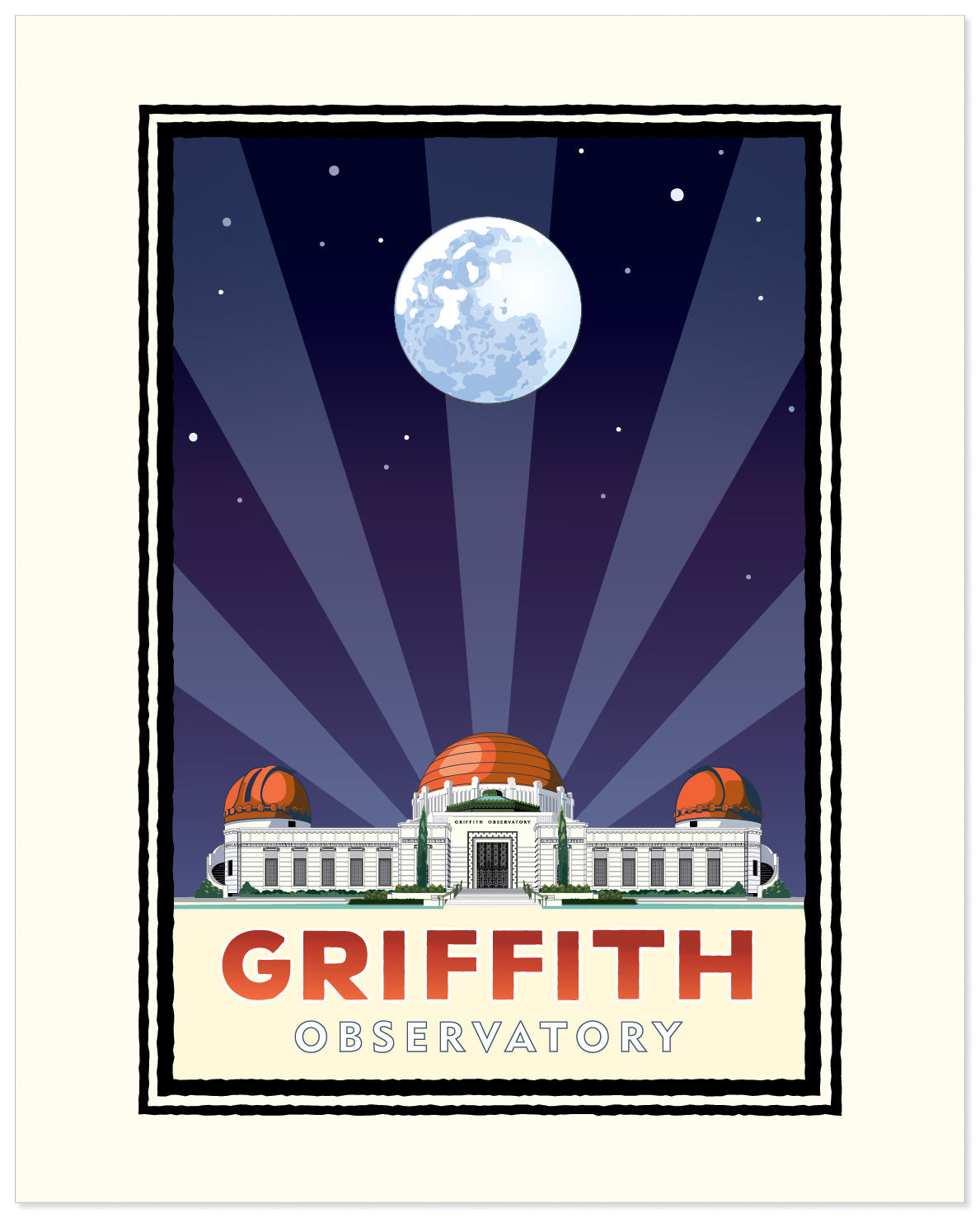 Griffith Park Observatory Purple Moon — California Art Print
