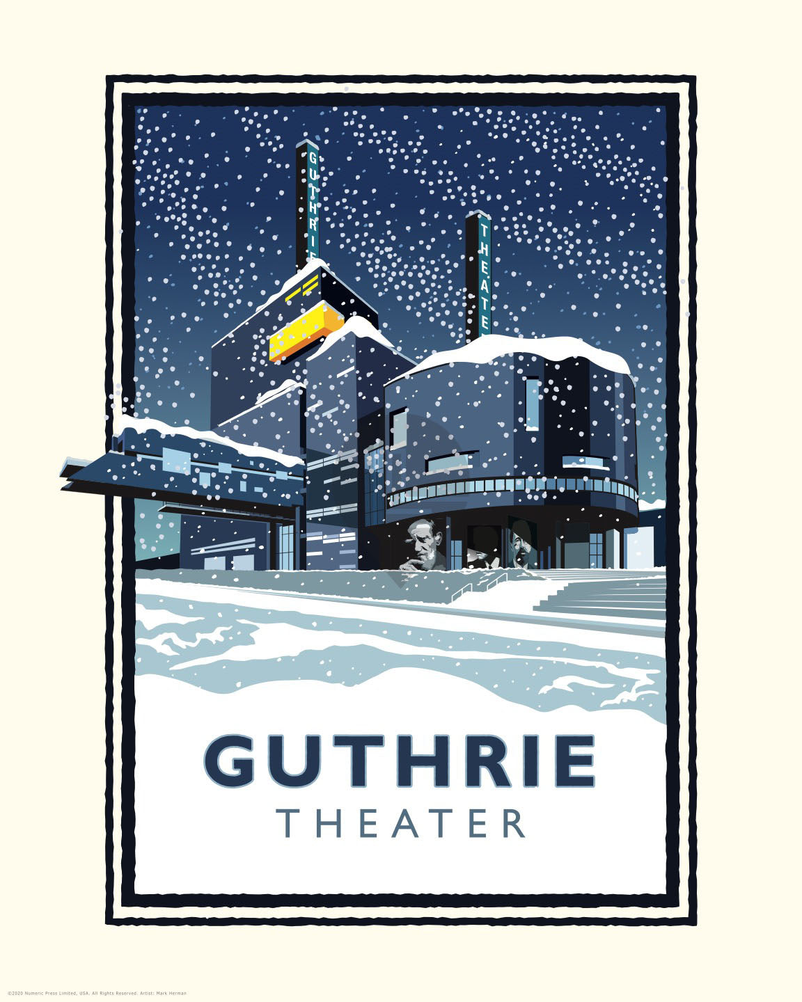 Landmark MN | Guthrie Theater Winter Minneapolis Art Print