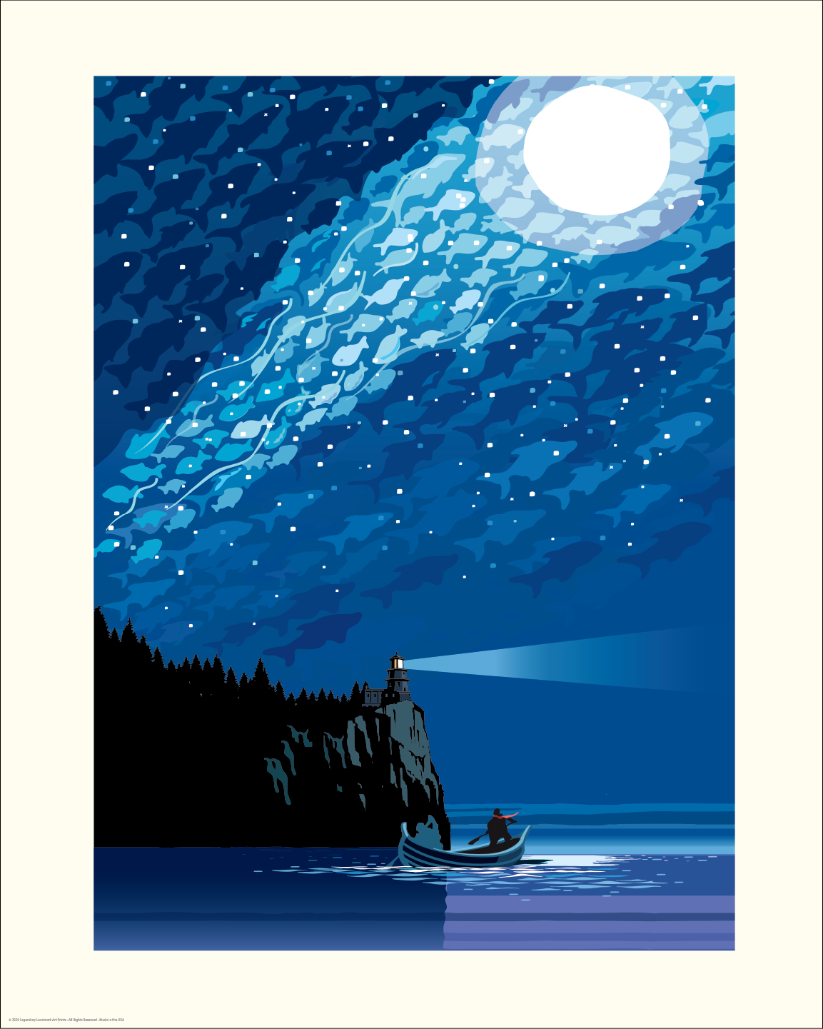 Landmark MN | Lake Superior Starry Night Art Print