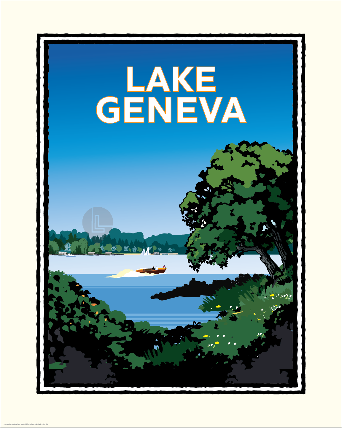 Lake Geneva Speedboat — Wisconsin Art Print