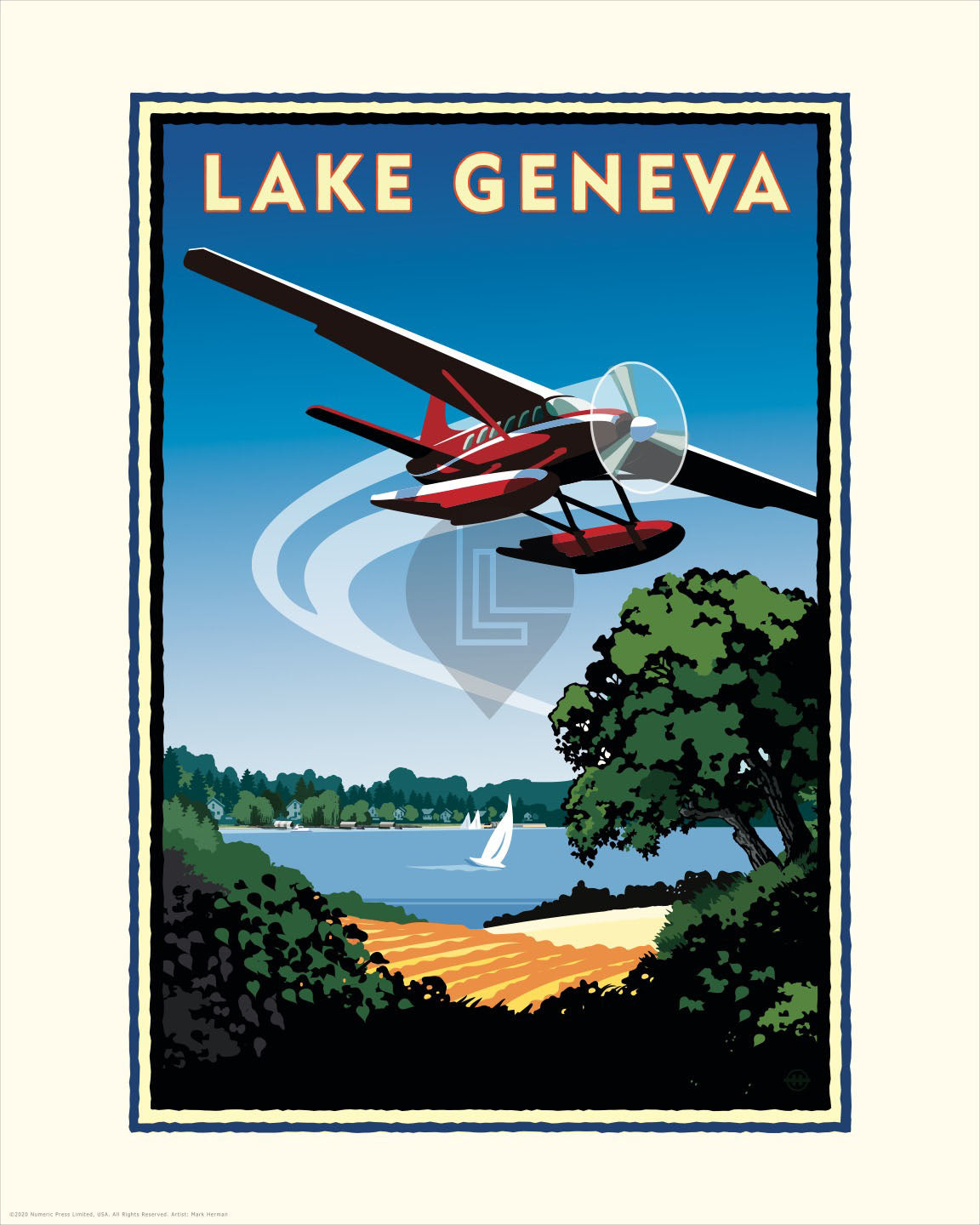 Lake Geneva Seaplane — Folded Card