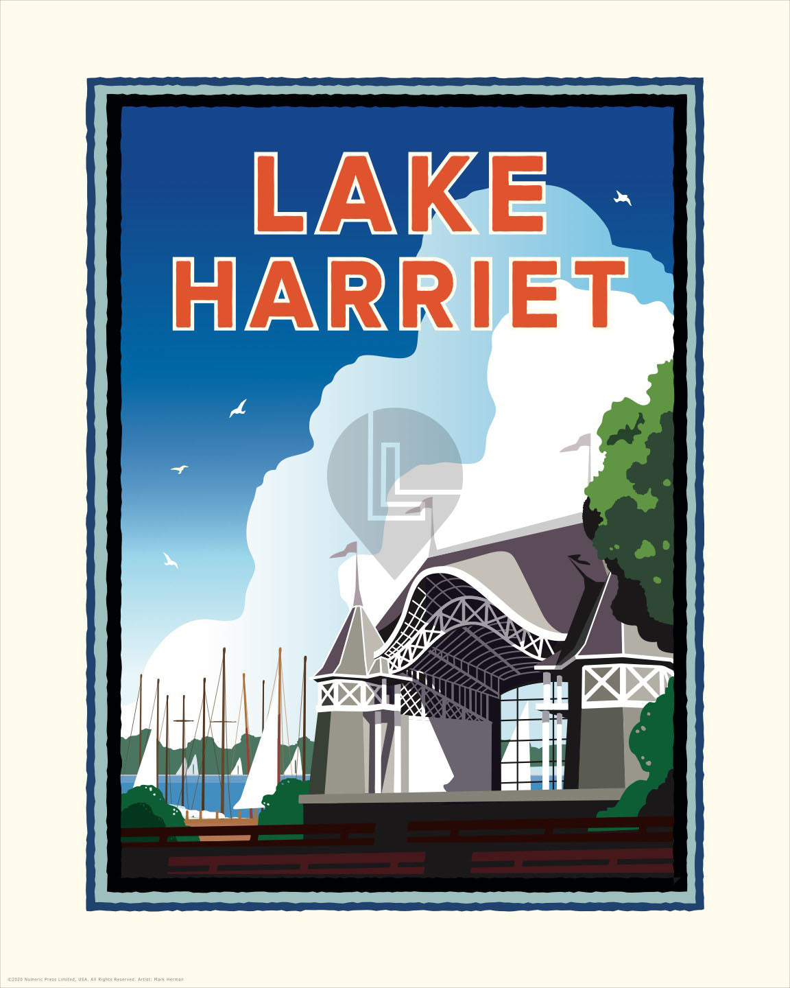 Landmark MN | Lake Harriet Pavillion Minneapolis Art Print