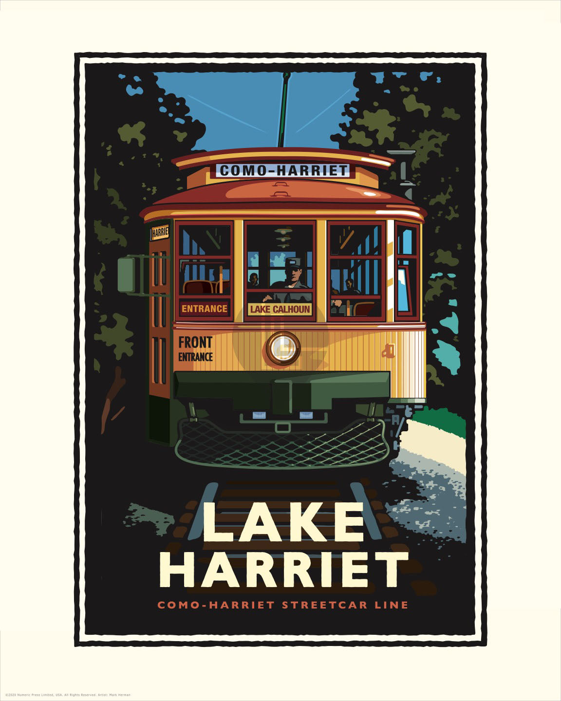 Lake Harriet Trolley Minneapolis — Folded Card