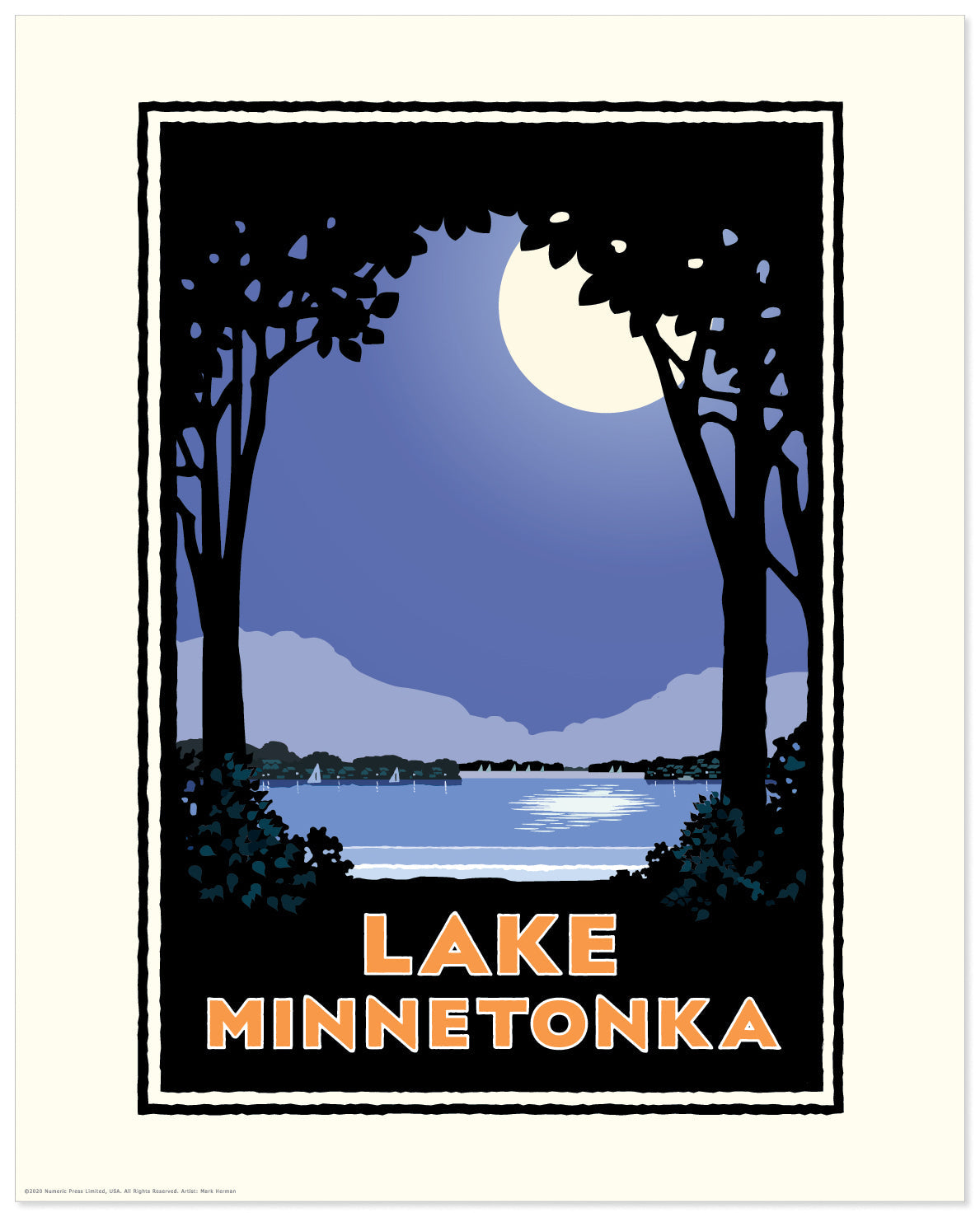Lake Minnetonka Moonlight — Folded Card